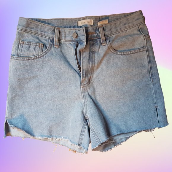 Wide Denim Shorts - Picture 1 of 2